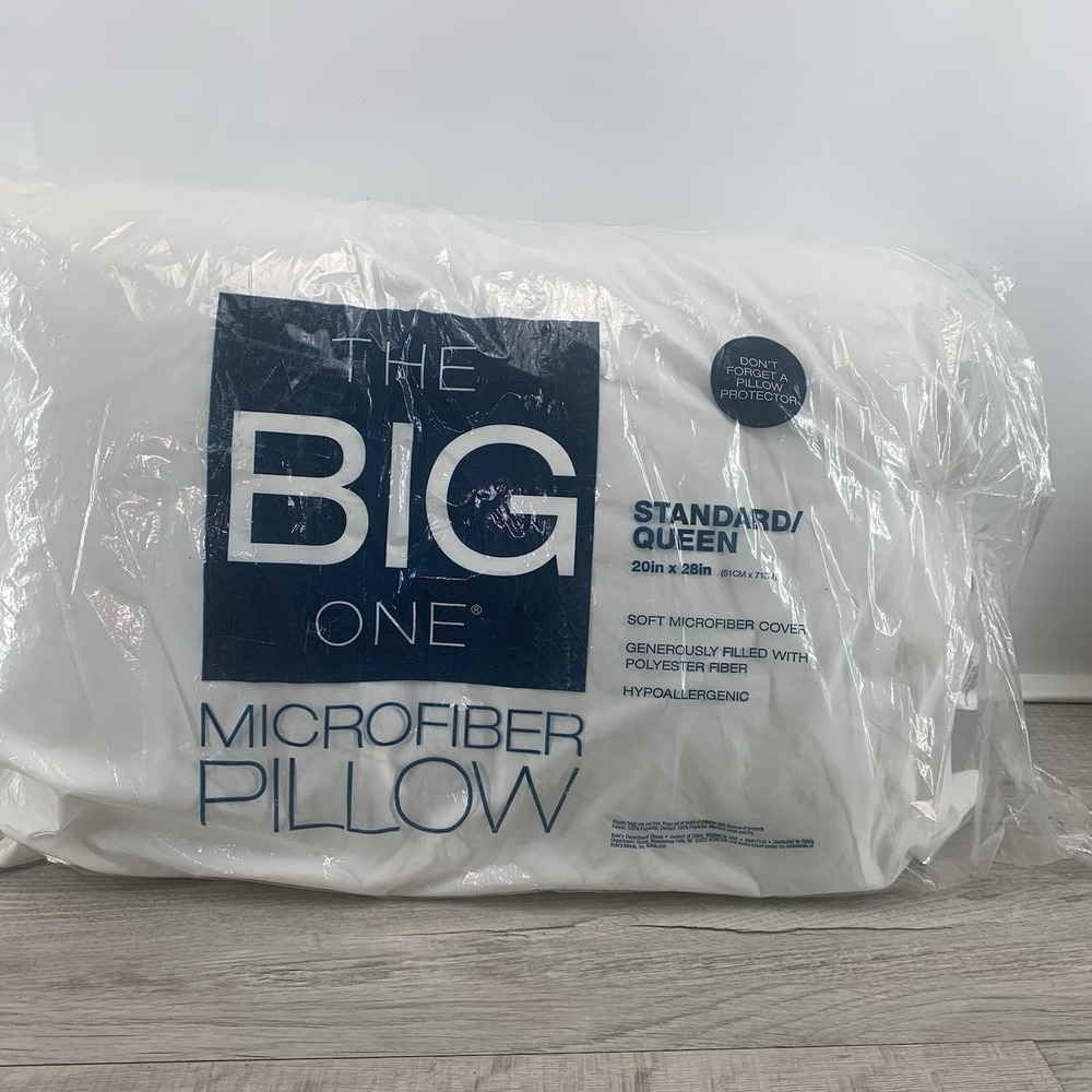 The‎ Big One Microfiber Pillow Standard / Queen Size  White - Brand New